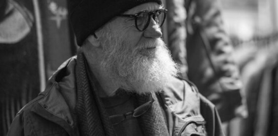photo of david letterman wearing a hat and scarf